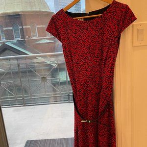 Anne Klein Red Animal Print Dress